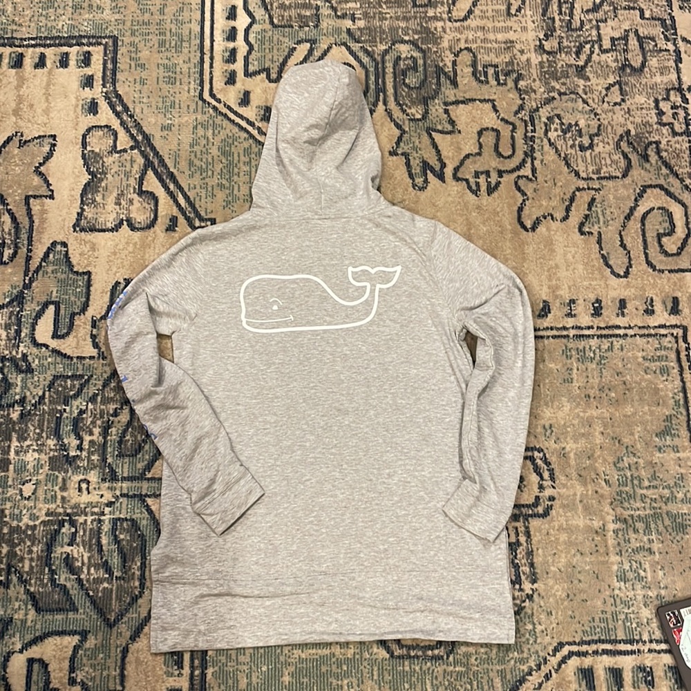 Vineyard Vines Grey Heather Pullover Hoodie / Lightweight Sweatshirt Womens XS